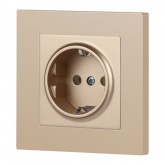 Розетка Intro Accent 2P+E Schuko 16А-250В IP20 шампань 6-202-04