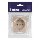 Розетка Intro Accent 2P+E Schuko 16А-250В IP20 шампань 6-202-04