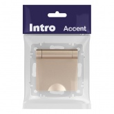 Розетка Intro Accent 2P+E Schuko с крышкой 16А-250В IP20 шампань 6-203-04