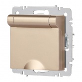 Розетка Intro Accent 2P+E Schuko с крышкой 16А-250В IP20 шампань 6-203-04