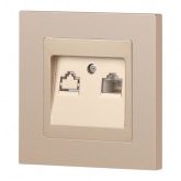 Розетка информационная Intro Accent RJ45 IP20 шампань 6-303-04