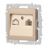 Розетка информационная Intro Accent RJ45 IP20 шампань 6-303-04