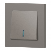 Выключатель одноклавишный с подсветкой Intro Accent 10А-250В IP20 титан 6-102-09