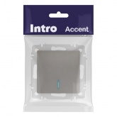 Выключатель одноклавишный с подсветкой Intro Accent 10А-250В IP20 титан 6-102-09