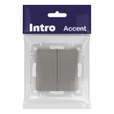 Выключатель двойной Intro Accent 10А-250В IP20 титан 6-104-09