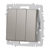 Выключатель тройной Intro Accent 10А-250В IP20 титан 6-106-09