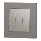 Выключатель тройной Intro Accent 10А-250В IP20 титан 6-106-09