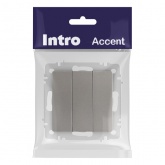 Выключатель тройной Intro Accent 10А-250В IP20 титан 6-106-09