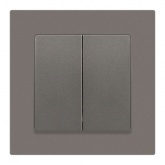 Переключатель двойной Intro Accent 10А-250В IP20 титан 6-107-09