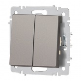 Переключатель двойной Intro Accent 10А-250В IP20 титан 6-107-09