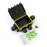 Распределительная коробка Промрукав откидная крышка 6-вводная IP68 ПА66 40А 450В d3,5-12мм 131х95х37