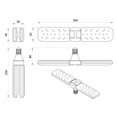 Лампа светодиодная для растений Green Line ФИТО 20W PL E27 GR 2-х лепестковая красно-синего спектра