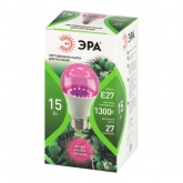 Лампа светодиодная для растений ЭРА Green Line ФИТО A60 15W PL E27 GR красно-синего спектра
