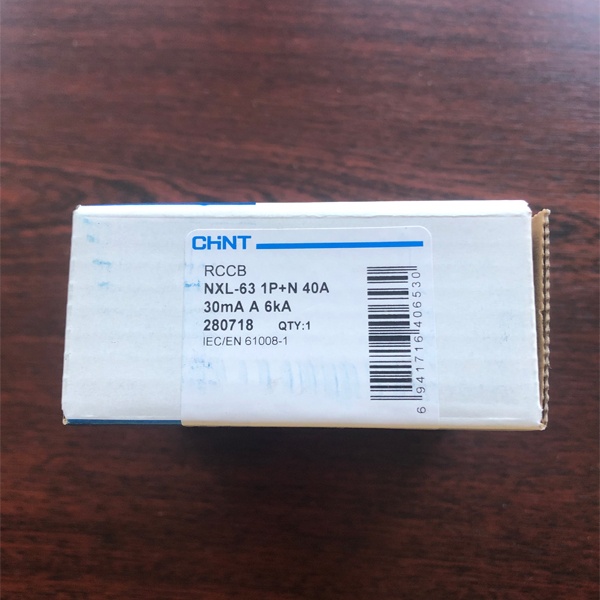 Устройство защитного отключения 30 мА тип А, однофазное, ток нагрузки 40 Ампер с отключающей способностью 6кА, Чинт