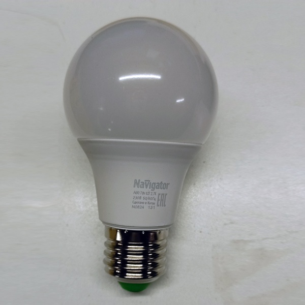 Энергосберегающая LED лампа Груша мощностью 7 Вт с цоколем E27 теплого света, матовая колба