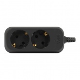 Колодка ЭРА KX-2e-B 2 розетки с заземлением черная