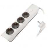 Удлинитель JazzWay ET-04-300W 4х2Р+Е 3м 3х1 мм2 16А с выключателем белый