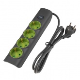 Удлинитель JazzWay ET-04-140G 4х2Р+Е 1,4м 3х1 мм2 16А с выключателем серый