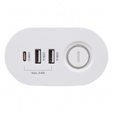 Удлинитель на струбцине JazzWay ETD-03U-150-wh 3х2Р+Е 1,5м 3х1 мм2 16А 3USB(2А+1С) выключатель белый