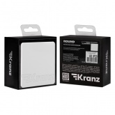 Выключатель одноклавишный Kranz Miele Round 10А с рамкой перламутр