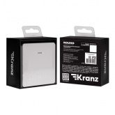 Выключатель одноклавишный с подсветкой Kranz Miele Round 10А с рамкой перламутр