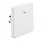 Выключатель одноклавишный с подсветкой Kranz Miele Round 10А с рамкой перламутр