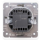 Выключатель одноклавишный с подсветкой Kranz Miele Round 10А с рамкой перламутр