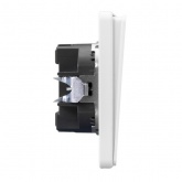 Выключатель двухклавишный Kranz Miele Round 10А с рамкой перламутр