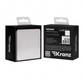 Выключатель двухклавишный Kranz Miele Round 10А с рамкой перламутр