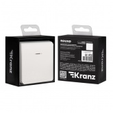 Переключатель одноклавишный с подсветкой Kranz Miele Round 10А с рамкой перламутр