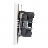 Перекрестный выключатель одноклавишный Kranz Miele Round 10А с рамкой перламутр