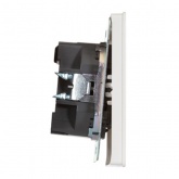 Кнопка одноклавишная Kranz Miele Round 10А с рамкой перламутр