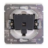 Розетка с заземлением Kranz Miele Round 16А со шторками с рамкой перламутр