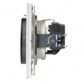 Розетка с заземлением Kranz Miele Round 16А со шторками и крышкой с рамкой перламутр