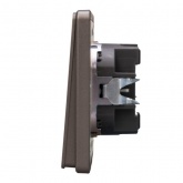 Выключатель одноклавишный Kranz Miele Round 10А с рамкой титан