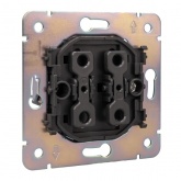 Выключатель одноклавишный Kranz Miele Round 10А с рамкой титан