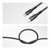 Кабель Rexant USB Type-C – Type-C, 3A, 60Вт, 1м, в черной нейлоновой оплетке