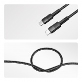 Кабель Rexant USB Type-C – Type-C, 5A, 100Вт, 2м, в черной нейлоновой оплетке