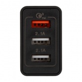 Сетевое зарядное устройство Rexant-переходник 3xUSB адаптер, 30W черное