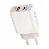 Сетевое зарядное устройство Rexant USB-A+USB-C адаптер, 18W белое