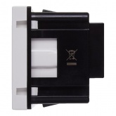 Розетка Daccord Metra45 2К+З без шторок винтовой зажим 2М, белая (аналог 077210 Mosaic)