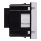 Розетка Daccord Metra45 2К+З без шторок винтовой зажим 2М, белая (аналог 077210 Mosaic)