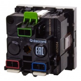 Розетка Daccord Metra45 2К+З без шторок автозажим 2М, белая