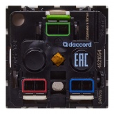 Розетка Daccord Metra45 2К+З без шторок автозажим 2М, белая