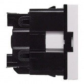 Розетка Daccord Metra45 2К+З без шторок автозажим 2М, белая