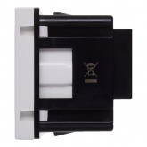 Розетка Daccord Metra45 2К+З со шторками винтовой зажим 2М, белая (аналог 077213 Mosaic)