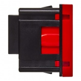 Розетка Daccord Metra45 2К+З без шторок винтовой зажим 2М, красная