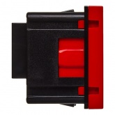 Розетка Daccord Metra45 2К+З со шторками винтовой зажим 2М, красная (аналог 077218 Mosaic)