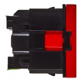 Розетка Daccord Metra45 2К+З со шторками автозажим 2М, красная (аналог 077218 Mosaic)