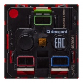 Розетка Daccord Metra45 2К+З со шторками и блокировкой автозажим 2М, красная (аналог 077214 Mosaic)